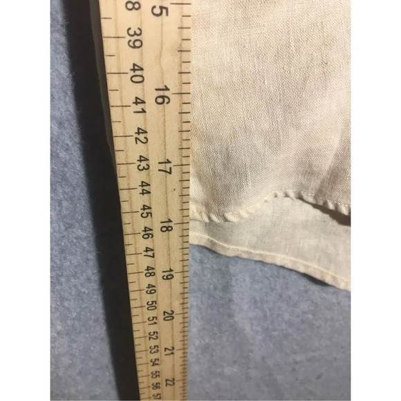 Mens Jos A Bank Button Down Shirt Linen Lagenlook Pale Yellow Career Work Office - Picture 4 of 4